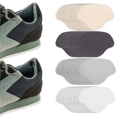 Imagem de ElevateTech 24 peças de tênis para prevenção de dedos e calcanhares, protetor de bico autoadesivo para parte de trás de calçados esportivos, sapatos de couro, salto alto, preto, branco, bege, cinza