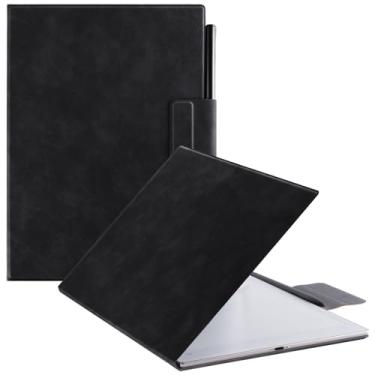 Imagem de BOZHUORUI Capa magnética para iFlytek AINOTE 2 (27 cm, lançado em 2025) | Design de fivela de caneta | com hibernar/despertar automático | fina e leve | capa inteligente de couro PU (preto rochoso)