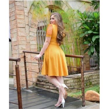 Imagem de Vestido Midi Cinto Moda Evangélica Roupas Femininas Godê Rodado Social