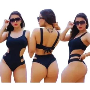 Imagem de Biquini Maiô Com Bojo Neon Praia Piscina Lançamento Verão - Jdk, Preto