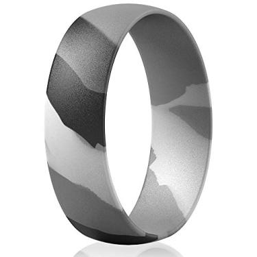 Imagem de ThunderFit Alianças de casamento de silicone unissex, alianças de noivado de borracha 6,3 mm de largura 1,65 mm de espessura - 1/2/3/4/5/6/7 pacote variado