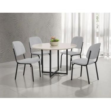 Imagem de Conjunto mesa romana dc 1,10 mdf c/ vidro-4 cad.napoli dc - f/v a - a-