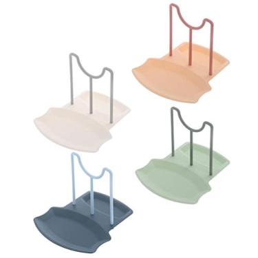 Imagem de Descanso de colher e suporte para tampa de panela Organizador de tampa de panela Prateleira Prateleira Compartimentos de cozinha Rack de armazenamento de cozinha Organizador de banheiro para casa