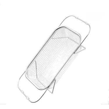 Imagem de Escorredor de pia inox peneira Alça retrátil fruteira alimentos(1)