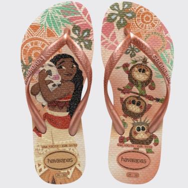 Imagem de Chinelo Infantil Meninas de Dedo Casual Havaianas Slim Princess 4123328-Feminino
