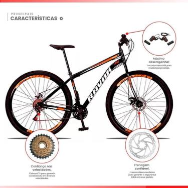 Imagem de Bicicleta Aro 29 Freio a Disco Traseiro Shimano Aço 21 Velocidades-Unissex