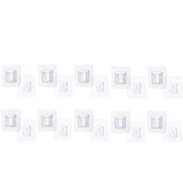Imagem de NevStp Gancho de parede adesivo dupla face em cabides ganchos de parede gancho autoadesivo no banheiro para organizador de cozinha, 10 pares
