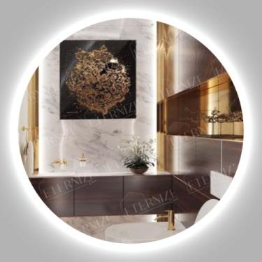 Imagem de Espelho Redondo Led 60cm Iluminado Moderno Design Elegante (Led Fria)