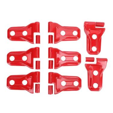 Imagem de Eujgoov Tampa da Dobradiça da Porta Guarnição Abs Acessórios Decorativos de Proteção para Jl Jlu Ilimitado Esporte Sahara 2018-2025 (Vermelha)