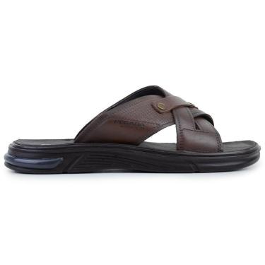 Imagem de Chinelo Masculino Pegada Anilina Couro Pinhão - 134A-Masculino
