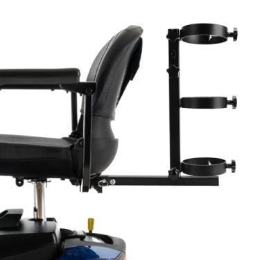 Imagem de YIBEICO Suporte de tanque de oxigênio 2 em 1 para acessórios de cadeira de rodas elétrica de scooter de mobilidade adequado para cilindro de oxigênio D e E 35,5 cm L x 12,7 cm P x 44,7 cm H (kit de