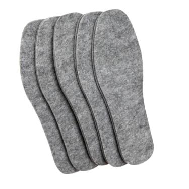 Imagem de THJKUPO 5 pares de palmilhas de feltro de lã térmica espessas e quentes para homens e mulheres, sapatos respiráveis e amigáveis à pele (45)