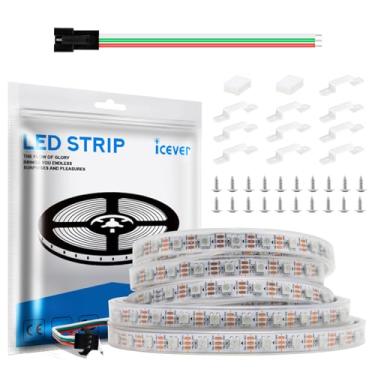 Imagem de Fita de luzes LED WS2812B de 5 V, 300 LEDs RGB IC 5050SMD endereçáveis individuais - PCB branco flexível IP67-60LEDs/m MagicRGB Dream Color para projetos DIY Chasing Color (sem fonte de alimentação e