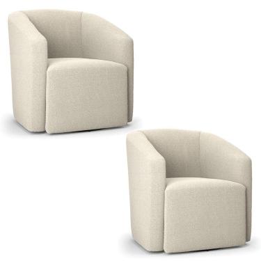Imagem de Kit 2 Poltronas Stella Max Bouclê Base Giratória Menta