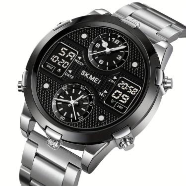 Imagem de Relógio De Pulso Masculino Fashion Skmei Com Pulseira De Aço Prata