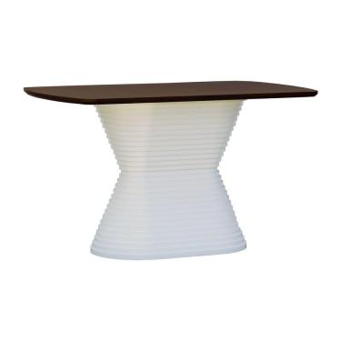 Imagem de Mesa De Jantar Apollo Tampo Retangular 136x80cm Branco-amêndoa
