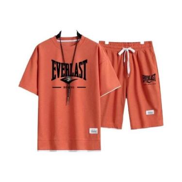 Imagem de Conjunto De Camiseta De Gola Redonda E Calções De Secagem Rápida Para 