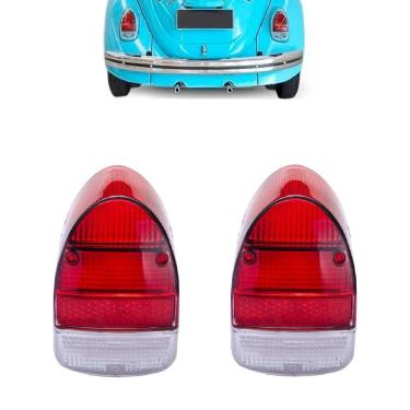 Imagem de Par Lente Traseira Fusca 1300L 1500 1970/1979 Rubi Vermelha