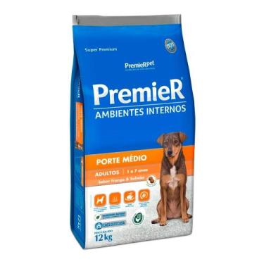 Imagem de Ração Seca Premier Ambientes Internos Frango E Salmão Para Cães Adulto