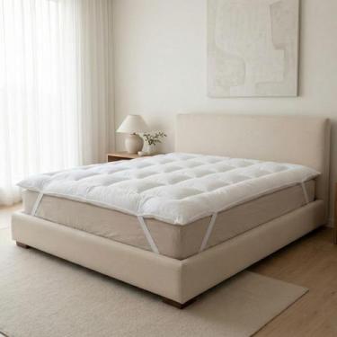 Imagem de Pillow Top Cama Queen Manta Acrílica Siliconada 730 Gm² 160x200x5cm Ex
