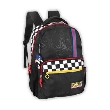 Imagem de Mochila Sonic Costas Personagem Escolar Meninos Teen Preto - Luxcel