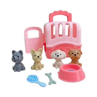 Imagem de Conjunto De Brinquedos De Cachorrinho Mini Fofo Para Brincadeiras De F