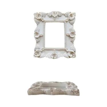 Imagem de Mini Porta-Retrato Dourado Estilo Europeu Retrô Pequeno Para Adereços 