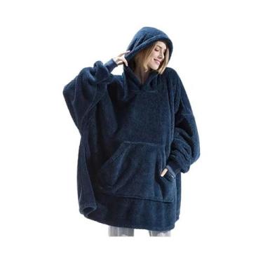 Imagem de Moletom Feminino De Inverno Com Capuz Dupla Face Em Fleece, Estilo Cob