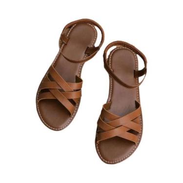 Imagem de Sandálias Planas De Verão Femininas Com Solas De Borracha Antiderrapan