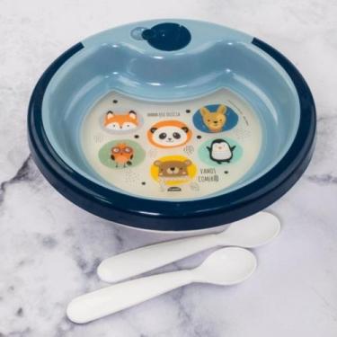 Imagem de Prato Térmico Infantil 450 ml com Ventosa e 2 Colheres Bichinhos Petit