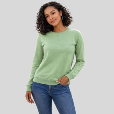 Imagem de Blusão Feminino Moletom Básico Malwee, M, Verde claro