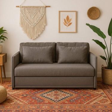Imagem de Sofá-cama Casal 152cmx90cm Linho Charlie Cinza
