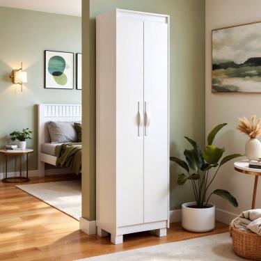 Imagem de Armário Sapateira Multiuso com 5 Prateleiras Puxador Softfeel e Pés Bliss Branco