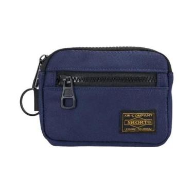 Imagem de Carteira Masculina Retrô De Lona Com Zíper, Porta-Moedas, Porta-Chaves