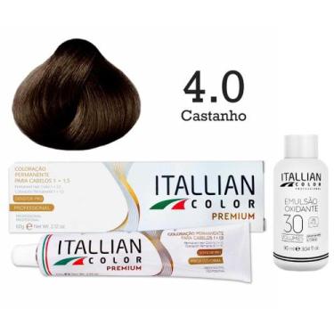 Imagem de Kit Coloração Itallian Color 4.0 Castanho + Oxi 30