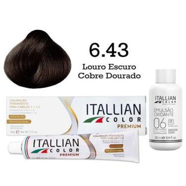 Imagem de Coloração 6.43 Louro Escuro Cobre Dourado Oxi 06 Volumes 90ml  Itallia