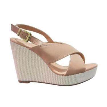 Imagem de Sandalia Anabela Tira X Abotoar Vizzano Acolchoada Conforto-Nude-Feminino
