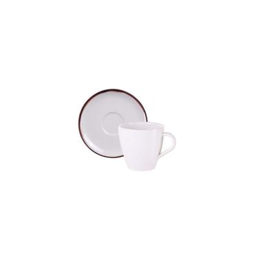 Imagem de Conjunto Xícara Pires Chá Tramontina Canyon Porcelana Decorada 200ml 2 Peças Tramontina
