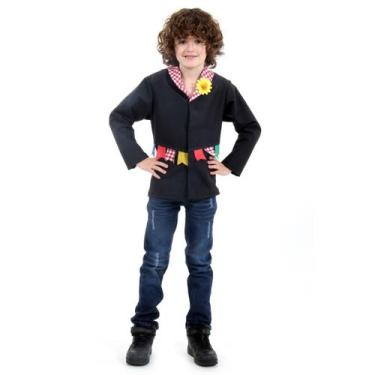 Imagem de Paletó Caipira Infantil Preto com Bandeirinhas e Girassol - Sulamerica