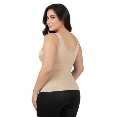 Imagem de Cinta Modeladora Tecido Duplo Alta Compressão 12 Barbatanas Cor:BegeTa