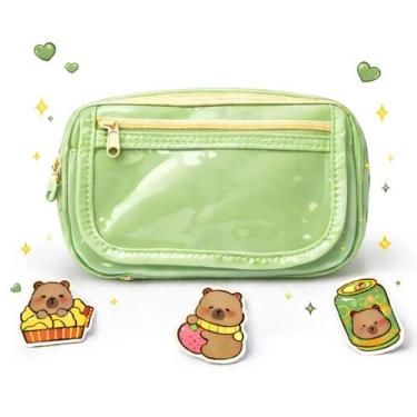 Imagem de Estojo Escolar Com Fecho Magnético E 4 Divisórias - Ofertaher, Verde