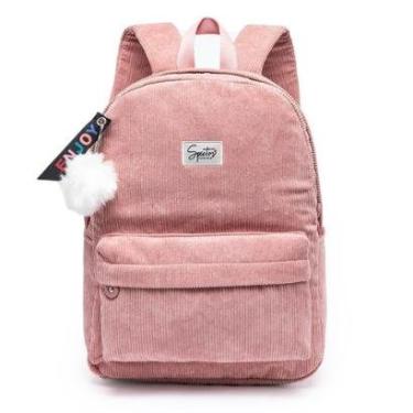 Imagem de Mochila Spector Feminina Veludo Bolsa Escolar Resistente 17 Litros-Feminino