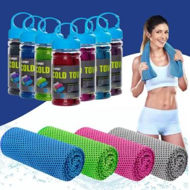 Imagem de Toalha Rosto Esportiva Micorfibra Resfriamento Seca Rápido Academia Es