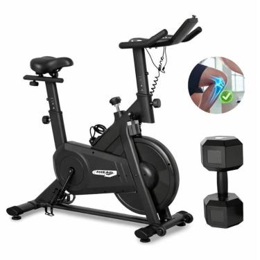 Imagem de Bicicleta Spinning Eletromagnética Ahead Sports 150kg Silenciosa Baixo Impacto + Halter-Unissex