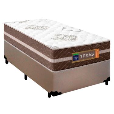 Imagem de Cama Box Solteiro Sintético + Colchão Molas Ensacadas Texas Prime Colchões 88cm - Supor...