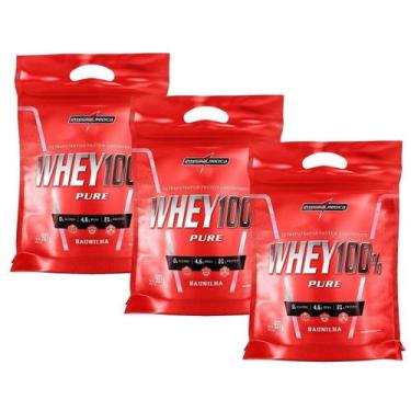 Imagem de Kit 3X Whey 100% Pure - 907g Refil Baunilha - IntegralMédica - Integra