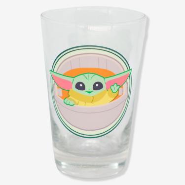 Imagem de Copo Essencial Baby Yoda – Star Wars para Bebida em Vidro com Capacidade 300ML Uso Diário Prata ZONACRIATIVA