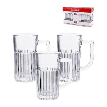 Imagem de Jogo 3 canecas de chopp baden 350ml vidro hauskraft