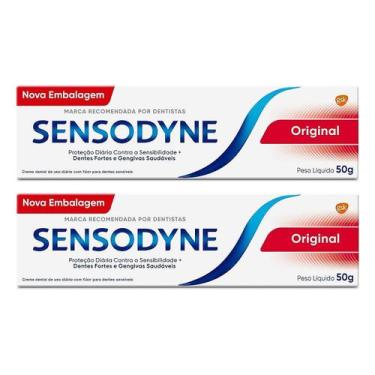 Imagem de Kit 2x Creme Dental Sensodyne Original para Dentes Sensíveis 50g
