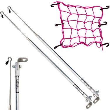 Imagem de Kit 2 Antena Corta Pipa Cerol Linha Fio Proteção Cromada Retrovisor / 